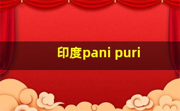 印度pani puri